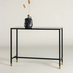 Online Nohr Sidetable Shaindy Marmerlook, 100cm Zwart