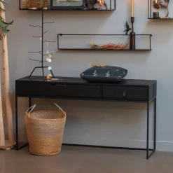 Sale WOOOD Sidetable Silas 140cm, kleur Zwart