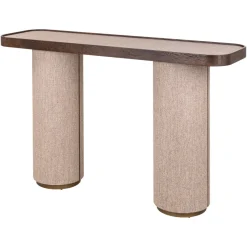 Outlet Richmond Interiors Sidetable Willox Linnen en eiken, 140cm Bruin