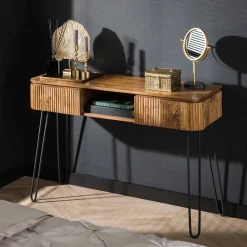 Best LifestyleFurn Sidetable/Kaptafel Sharmila Mangohout, 110cm Massief mango zandkleur