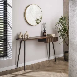 New LifestyleFurn Sidetable/Kaptafel Alania Acaciahout, 120cm Massief acacia bruin