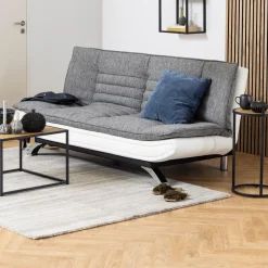 Bendt Slaapbank Oliver PU-leder / textiel, kleur grijs Lichtgrijs