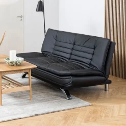 Online Bendt Slaapbank Oliver PU-leder, kleur Zwart