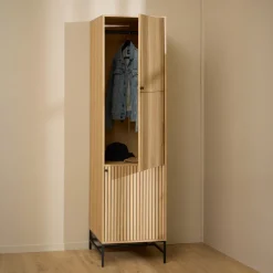 Hot Bendt Smalle Kledingkast Davon Eikenlook, 200 x 51cm Naturel