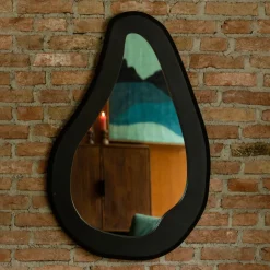 New Dutchbone Spiegel Aren Mangohout, 92 x 61cm Zwart