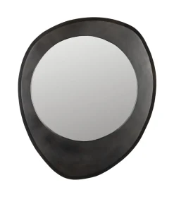 Outlet Dutchbone Spiegel Aren Mangohout, 59 x 71cm Zwart