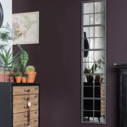 Online Dutchbone Spiegel Vintage Window 178 x 37.5cm Zwart