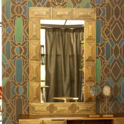 Hot Dutchbone Spiegel Volan mangohout, 110x70cm, kleur goud Antique Brass