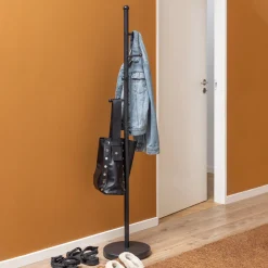 Clearance Bendt Staande Kapstok Hedvig Met 6 haakjes, 170cm hoog Zwart