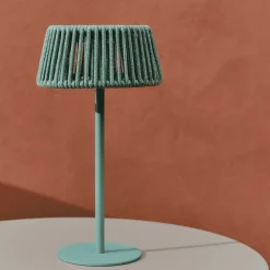 New Kave Home Tafellamp Aldet Op zonne-energie Turquoise