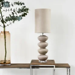 Discount Rivièra Maison Tafellamp Beaugrand Glas, kleur (excl. kap) Beige