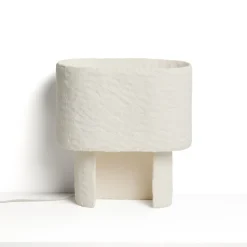 Kave Home Tafellamp Bedala Papier-maché, 38cm Wit