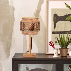 Clearance GOOD&MOJO Tafellamp Bhutan Bamboe, 40cm Naturel/Zwart