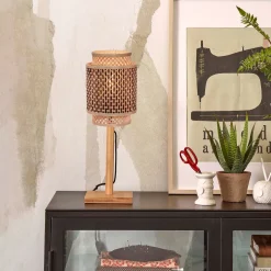 Clearance GOOD&MOJO Tafellamp Bhutan Bamboe, 45cm Naturel/Zwart