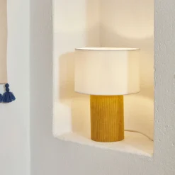 Outlet Kave Home Tafellamp Bianella Rib Velvet