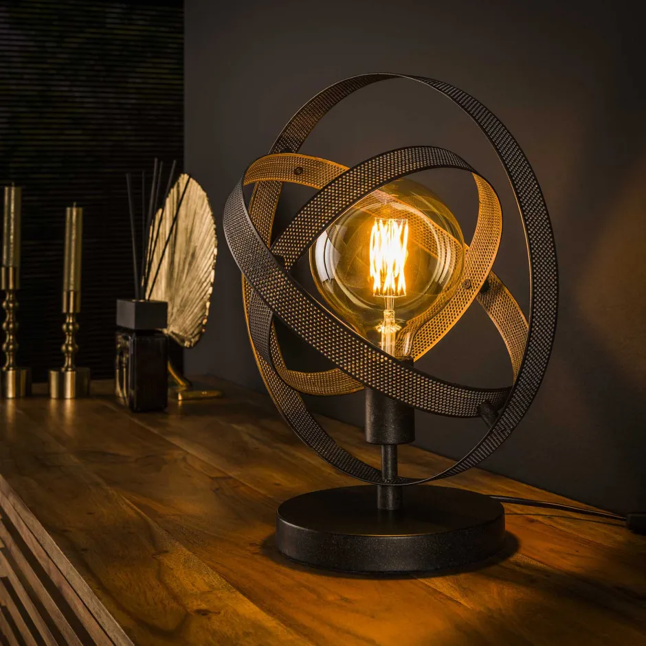 Clearance LifestyleFurn Tafellamp Brando 38cm, kleur Artic zwart