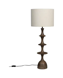 New Dutchbone Tafellamp Cath Mangohout en linnen