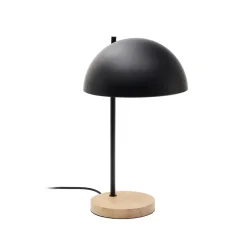 Kave Home Tafellamp Catlar Essenhout en metaal Zwart