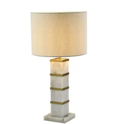 Clearance Richmond Interiors Tafellamp Celinae Marmer en ijzer Wit