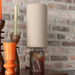 Clearance Dutchbone Tafellamp Earl Geweven stof en glas