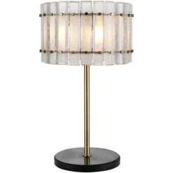 Richmond Interiors Tafellamp Feline Glas en Antique Brass, 80cm