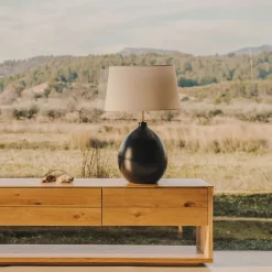 Online Kave Home Tafellamp Foixa incl kap, 72cm hoog Zwart