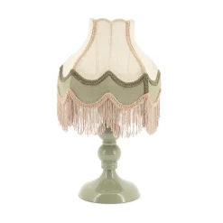 Best By-Boo Tafellamp Fringaloo Katoen en jute Groen