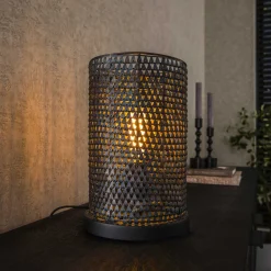 Outlet LifestyleFurn Tafellamp Goran Zwart bruin