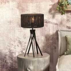 Best GOOD&MOJO Tafellamp Iguazu 5-poot, Bamboe en jute Zwart