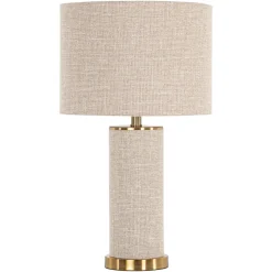 Sale Richmond Interiors Tafellamp Joline Linnen (incl. kap), 60cm Beige