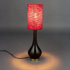 New Dutchbone Tafellamp Jules Geweven stof en glas