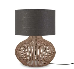 Best GOOD&MOJO Tafellamp Kalahari Rotan en linnen, 48cm