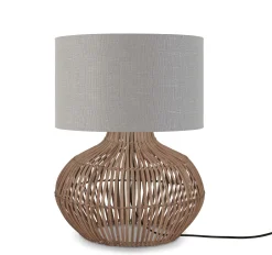 Best GOOD&MOJO Tafellamp Kalahari Rotan en linnen, 48cm