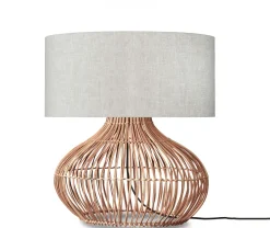 Best GOOD&MOJO Tafellamp Kalahari Rotan en linnen, 60cm
