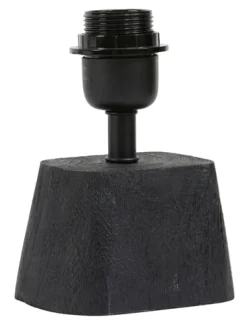 Sale Light & Living Tafellamp Kardan Mangohout, 19cm, kleur (excl. kap) Mat Zwart