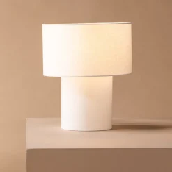 New Nohr Tafellamp Keo Linnen Wit