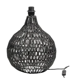 Discount WOOOD Tafellamp Macy Rattan, kleur (excl. kap) Zwart