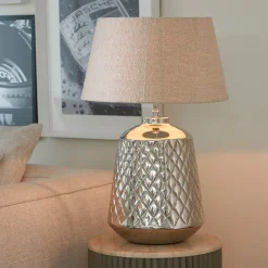 Rivièra Maison Tafellamp Maribel Aluminium, 41cm (excl. kap) Zilver