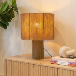 Clearance Kave Home Tafellamp Pontos Jute, 40cm, kleur Naturel