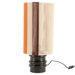 Hot By-Boo Tafellamp Riga Mangohout en katoen, 62cm Veelkleurig