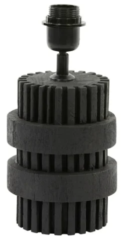 Outlet Light & Living Tafellamp Sakura Mangohout, 30cm (excl. kap) Mat Zwart