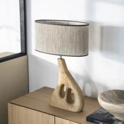 New By-Boo Tafellamp Shiboo Hout, 59cm hoog, kleur Naturel