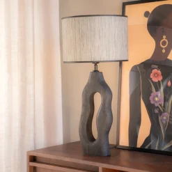 Clearance By-Boo Tafellamp Shiboo Hout, 63cm hoog, kleur Zwart