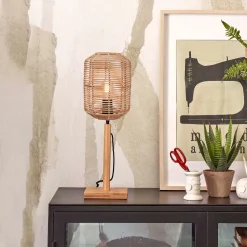 New GOOD&MOJO Tafellamp Tanami Bamboe en rotan, 45cm Naturel