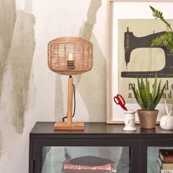 New GOOD&MOJO Tafellamp Tanami Bamboe en rotan, 40cm Naturel