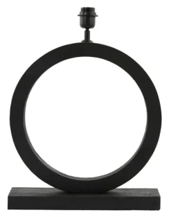 Outlet Light & Living Tafellamp Tinar Mangohout, 55cm, kleur (excl. kap) Mat Zwart