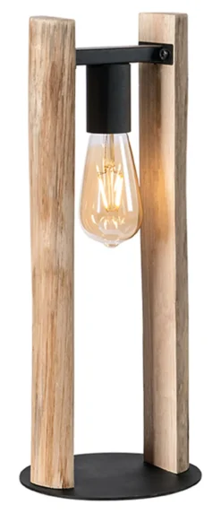 Sale LABEL51 Tafellamp Woody Hout, 45cm hoog Rough