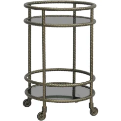 Richmond Interiors Trolley Macallan 70cm, kleur Brass Antique Antique Brass