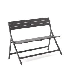 Outlet Kave Home Tuinbank Torreta 120cm, kleur Donkergrijs