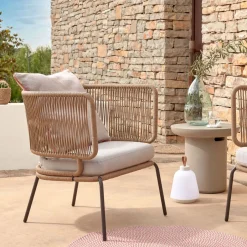 Discount Kave Home Tuinfauteuil Nadin Beige